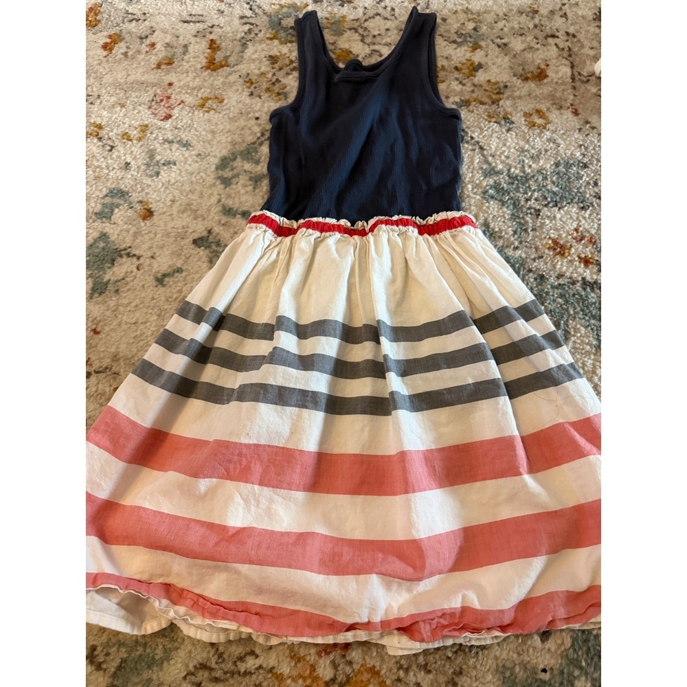 GapKids Girls Navy Striped Skirt Red White Blue Dress Size L 10 4th of july